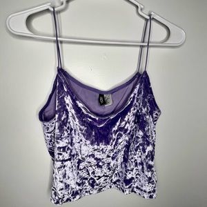 H&M velvet purple tank crop